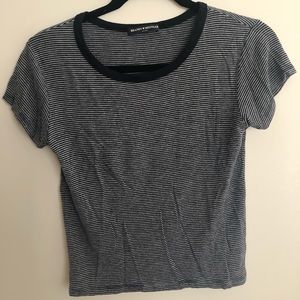 Brandy Melville navy and white stripped crop top